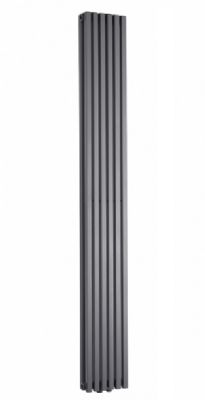 ULTRAHEAT KLON GREY H1500mm x W383mm MINIMALIST VERTICAL DOUBLE 'D' TUBE RADIATOR, KD1510GY